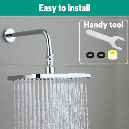Heavy Duty Shower Head Swivel Ball Adapter, Solid Brass Shower Head Swivel Adapter Chrome Polished, Adjustable Shower Arm Connector Universal Shower Assembly Shower Arm Extension... - color: 360 degrees