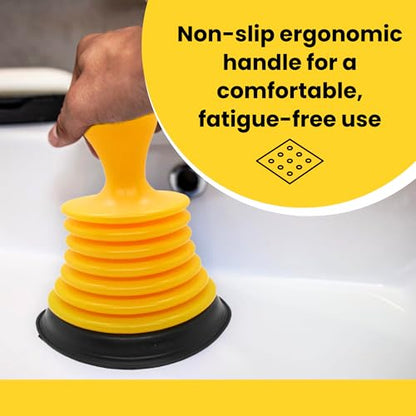 Gadgetime USA Small Sink Plunger - Mini Sink & Drain Plunger for Bathrooms, Kitchens, Sinks, Baths, Showers, RVs & Tubs - Mini Clog Remover - Heavy Duty Plumber's Plunger