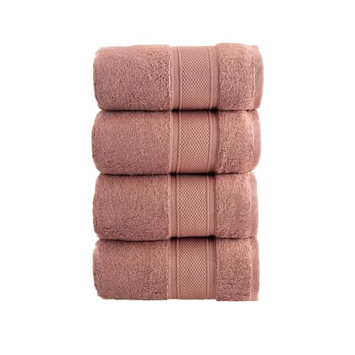 HALLEY 100% Turkish Cotton Hand Towels (Pack of 4) - Hotel & Spa Quality - Super Soft, Quick Drying & Absorbent Decorative Towels for Face, Gym, Spa, Yoga, Dishcloth, Kitchen & Bath - Cognac - color: Bole, size: 4-Pack Hand Towels