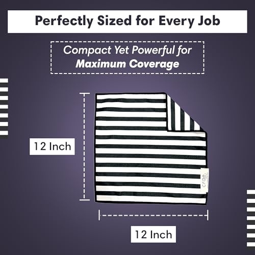Double-Sided Microfiber Washcloths, Waffle Weave Kitchen Washcloths for Use | 12x12 Inch, Super Absorbent, Lint-Free, Fast Drying, Cleaning Dishes, Cars & More, Durable & Soft, Betsy Black/White Home Use - color: Betsy- Black/White