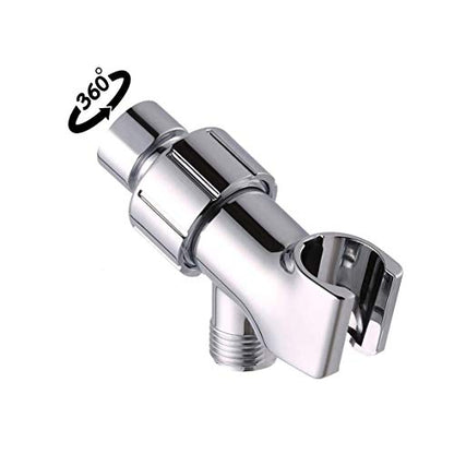 NearMoon Adjustable Shower Arm Mount- with Universal Wall Hook Bracket and Brass Pivot Ball, Shower Head Holder for Hand Held Showerheads (Chrome Finish) - color: Chrome Finish