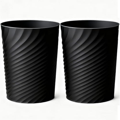 Bathroom Trash Can 1.8 Gallon Small Waste Basket Garbage Can for Bedroom Office Kitchen, 2 Pcak Black - color: Ptch Black