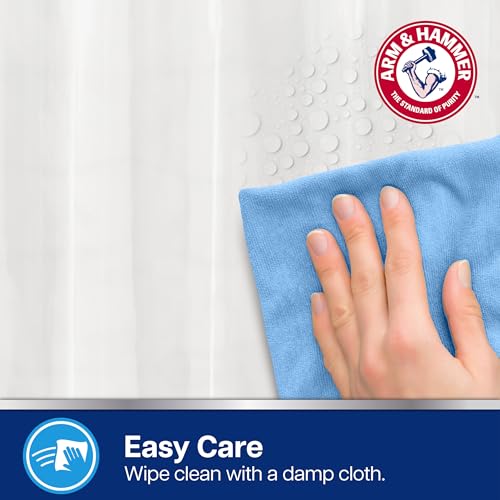 Arm & Hammer Waterproof Quick Drying Shower Liner, Lightweight Design, 70 x 72, Clear