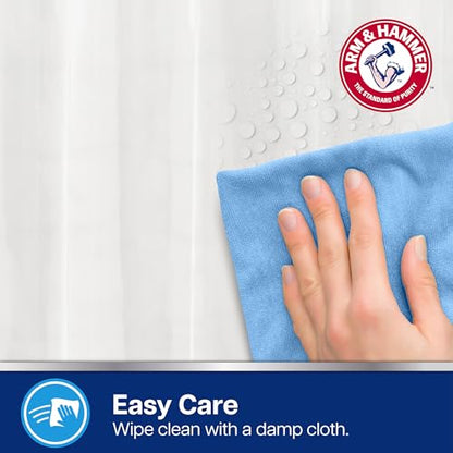 Arm & Hammer Waterproof Quick Drying Shower Liner, Lightweight Design, 70 x 72, Clear