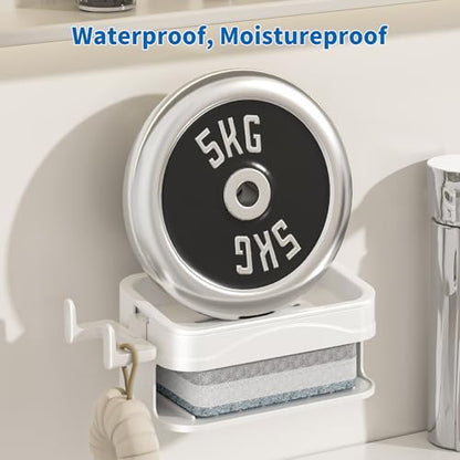 Suction Cup Soap Holder for Shower Wall, No Drilling Bar Soap Dish | No Drilling Self Adhesive, For Kitchen and Bathroom, Durable ABS Material, Easy Installation - size: Large&Small