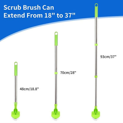 Long Handle Scrub Brush for Shower, 4-in-1 Cleaning Brushes with 4 Different Function Cleaning Heads Brush and Floor Squeegee Shower Cleaner Brush Mini Mop