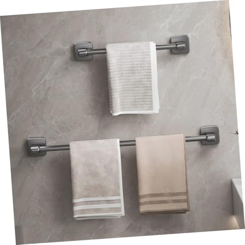 Ipetboom Self-Adhesive Bathroom Towel Bar Wall Mount Rack No Drilling Towel Hanging Rack Bathroom Storage Organizer Gray