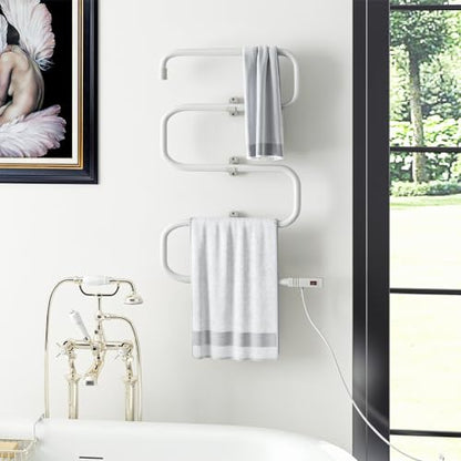 ARLIME Towel Warmer and Drying Rack, Electric Heated Washcloth Warmer, Wall Mount & Free Standing Towel Heater for Bathroom, 100W
