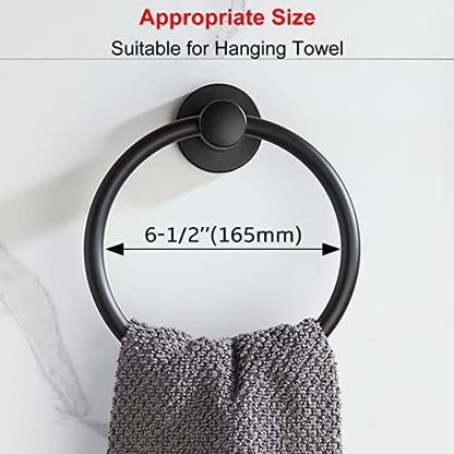BGL Black Bathroom Towel Holder Black Towel Ring Stainless Steel Towel Ring for Bathroom 2 Pack - color: Matte Black(2 Pack)