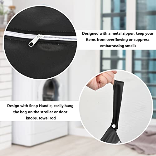 2 Pcs Travel Laundry Bag Waterproof Wet Dry Bag Washable Dirty Clothes Bathing Suit Workout - color: Black+Grey