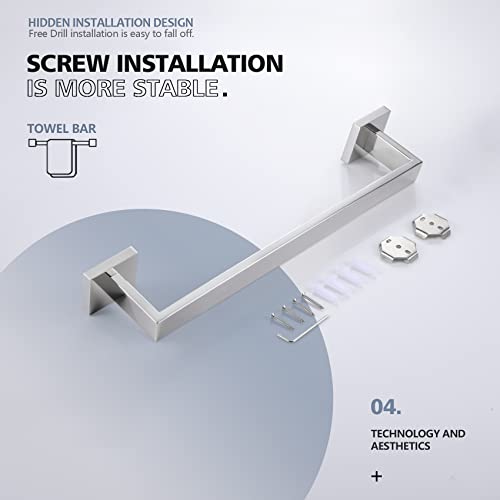 KOKOSIRI 16-Inch Single Towel Bar, Bathroom Kitchen Towel Holder, Wall Mounted SUS304 Stainless Steel Towel Rack, Polished Chrome, B4003CH-L16 - color: Polished Chrome, size: 16-Inch