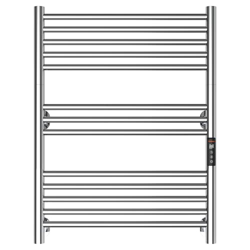 Heated Towel Rack Foldable Smart Dual-Zone APP No-Drill Chrome CA3 - color: Chrome, size: Ultra-13Bar H27.56 x W21.65
