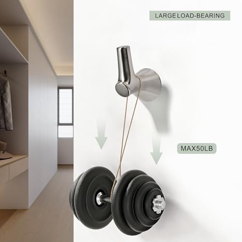 AVICCI 5 Pack Towel Hooks Brushed Nickel Coat Hooks, Zinc Alloy Heavy Duty Bathroom Hooks Wall Mounted for Robes & Towels Hand Towel Hook Holder Kitchen, Bathroom Accessories - color: Brushed Nickel