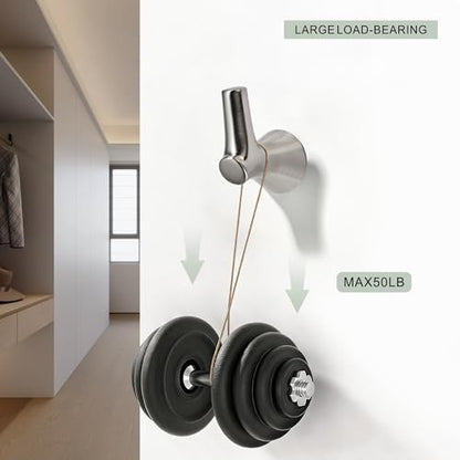 AVICCI 5 Pack Towel Hooks Brushed Nickel Coat Hooks, Zinc Alloy Heavy Duty Bathroom Hooks Wall Mounted for Robes & Towels Hand Towel Hook Holder Kitchen, Bathroom Accessories - color: Brushed Nickel