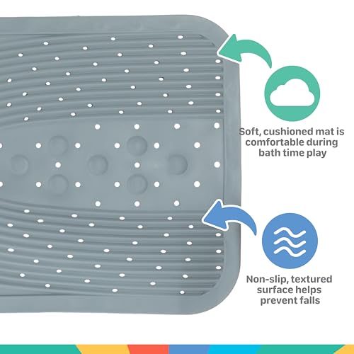 Nuby Cushioned Bath Mat | Gray - color: Gray
