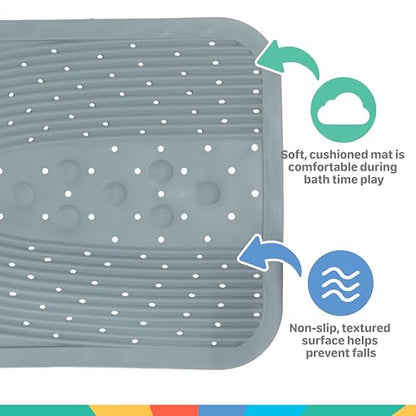 Nuby Cushioned Bath Mat | Gray - color: Gray