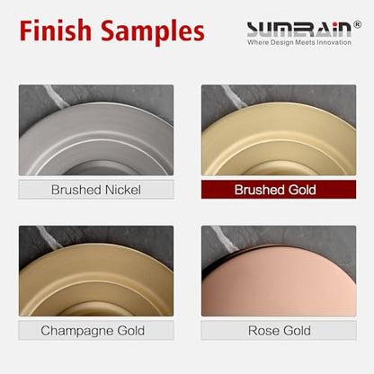 SUMERAIN Pull Out Kitchen Faucet with Dual Sprayer Mode, Brushed Gold | Single Hole, Stainless Steel, Modern Sink Faucet, Single Handle, 360° Swivel Spout, Easy Installation - color: Brushed Gold