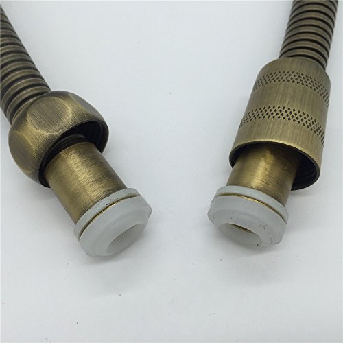 Bathroom 59-Inch Stainless Steel Interlock Handheld Shower Hose, Antique Brass - color: Antique Brass