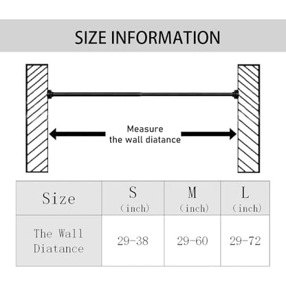Matte Black Adjustable Spring Tension Shower Curtain Rod 31-38" – No Drilling Required, Easy Installation, Anti-Slip ABS Base, Phosphating & Electrostatic Coating, for Bathrooms - size: 31"-38"