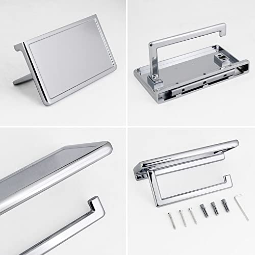 Toilet Paper Holder for Bathroom Solid ZINC Alloy Material and Superior Hotel Style Tissue Roll Holder with Cell Phone Storage Chrome D500091C - color: Chrome