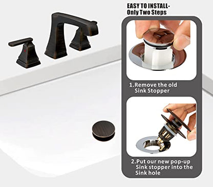 Universal Bathroom Sink Drain Stopper, Fits Most Pop-Up Drains for Vessel Sink Lavatory Vanity, Sink Drain Strainer with Detachable Hair Catcher, Tested by Plumber in US (Oil Rubbed Bronze) - color: Oil Rubbed Bronze
