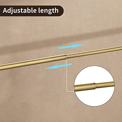 Leyden Antique Brass Towel Bar, Adjustable Towel Holder Rod Brass Towel Rack Bathroom Accessories Wall Mount - color: Single Towel Bar