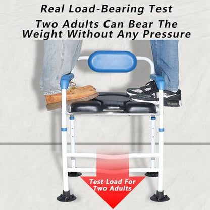 Toilet Safety Rails,Bathroom Toilet Safety Frame,Freestanding Toilet Safety Rail with Padded Handles Fits Most Toilets