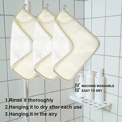 Large XL Soft Weave Cotton Washcloths - Exfoliating Scrubbers for Face & Body - 6 Pack