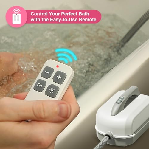 Bubble Bath Mat,Full Body Waterproof Spa Mat for Bathtub, 6-Speed Bubbles, Remote Control & Non-Slip Suction Cups for Home Relaxation Pink