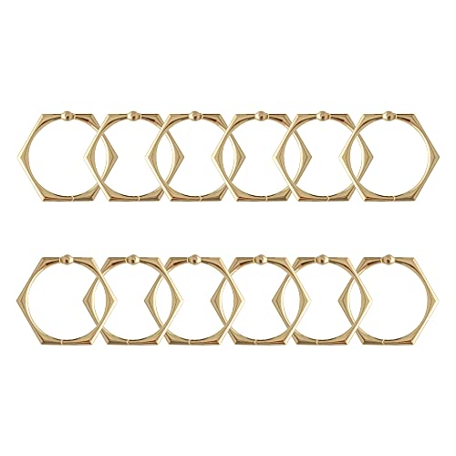 Shower Rings, Shower Curtain Rings for Bathroom, Rustproof Zinc Shower Curtain Hooks Rings, Set of 12 (Gold) - color: Gold