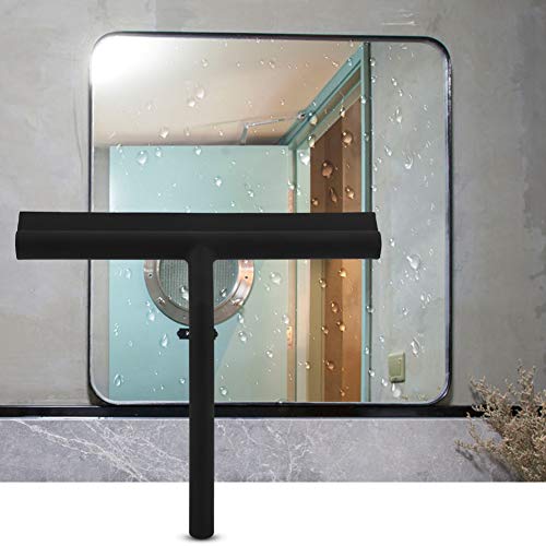 Squeegee for Glass Doors, Rubber Squeegee Head and Stainless Steel Holder for Glass Doors, Bathroom, Shower Doors, Mirrors, Tiles, and Car Windows