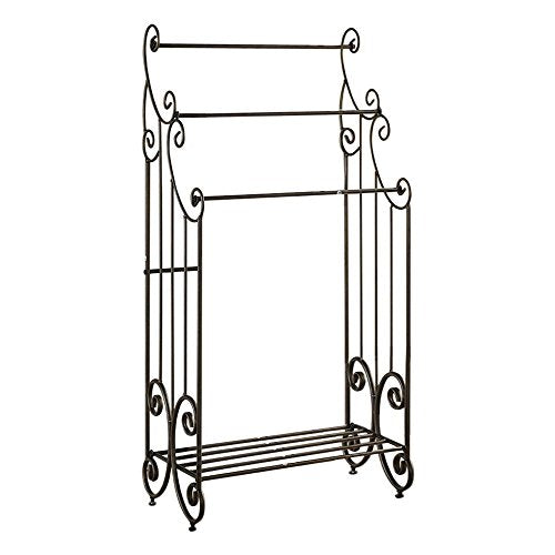 Kings Brand Furniture Pewter Metal Towel Racks for Bathroom with Shelf - 3 Long, Sturdy, Versatile & Modern Towel Rack with Storage Shelf Perfect for Laundry Room, Kitchen Area & Bathroom Towel Rack