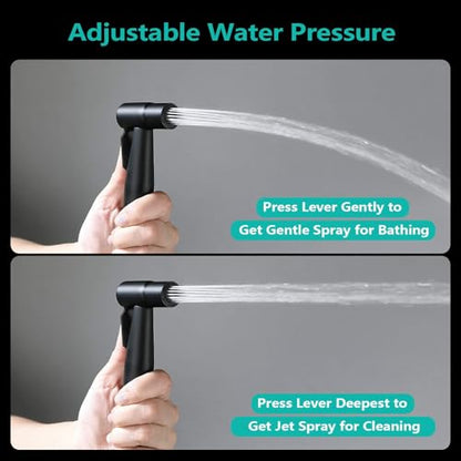 BARROCK Bidet Sprayer for Toilet, Handheld Jet Spray for Existing Toilets with Bidet Hose, Adjustable Water Pressure Muslim Shower, Stainless Steel Cloth Diaper/Feminine Wash Sprayer Matte Black - color: Matte Black
