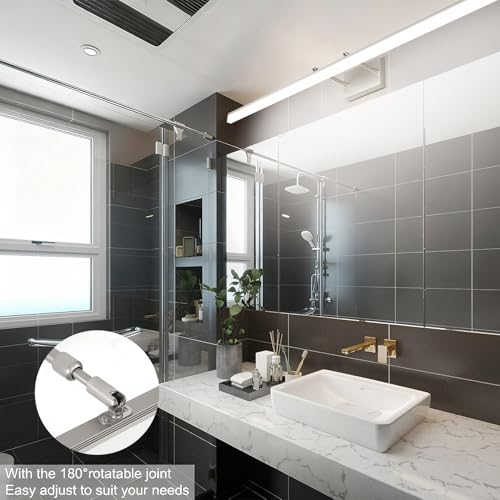Aipsun 48inch Brushed Nickel Bathroom Llight Fixtures LED Vanity Light Adjustable Modern Vanity Lights Over Mirror Rotatable Lighting 5500K - color: Brushed Nickel, size: 47.2 in