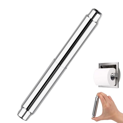 Toilet Paper Holder Roller Replacement, Stainless Steel Toilet Paper Roller Spring Loaded Toilet Paper Holder Replacement Rod, Chrome - color: Chrome+0.6in