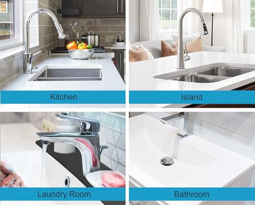 Kitchen Sink Splash Guard Faucet Mat -1 PC Super Absorbent Fast Drying Mat Sink Gadgets-Splash Guard Behind Faucet Drip Catcher for Kitchen, Bathroom,Sink Mat, Dish Drying Mat, Bathroom(15" X 5.5" ) - color: Black