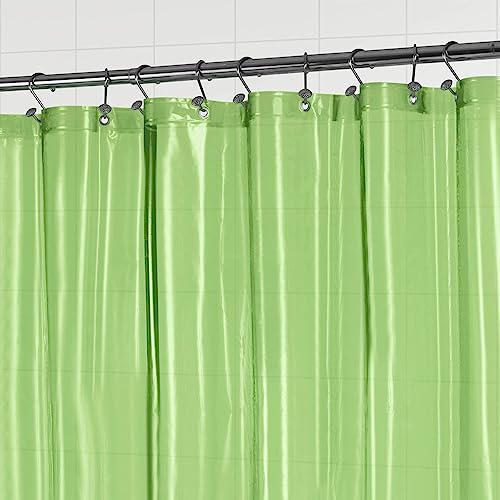 Barossa Design Clear Green Shower Curtain Liner Standard Size | Premium PEVA, PVC Free, Metal Grommets, Waterproof Lightweight Translucent Green Shower Curtain with 3 Magnets for Bathroom - color: Clear Green, size: 72"W x 72"L (Pack of 1)