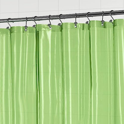 Barossa Design Clear Green Shower Curtain Liner Standard Size | Premium PEVA, PVC Free, Metal Grommets, Waterproof Lightweight Translucent Green Shower Curtain with 3 Magnets for Bathroom - color: Clear Green, size: 72"W x 72"L (Pack of 1)
