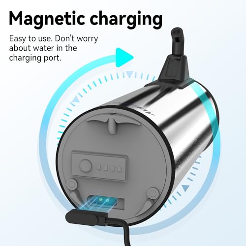 Automatic Soap Dispenser,Stainless Steel Material, Rechargeable Touchless Hand Sanitizer Pump,4 Adjustable Levels Smart Electric Dispenser - color: Silver Steel