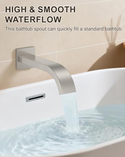 Brushed Nickel Shower System with Tub Spout, Wall Mounted Bathtub Shower Faucet Set, 12" Rainfall Shower Head and Handheld Shower Combo, High Pressure Shower Fixtures Set with Rough-in Valve - color: Brushed Nickel, style: 12" Wall Mounted Shower System w