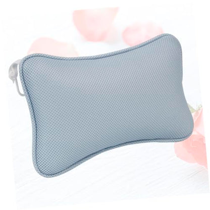 Non-Slip Bathtub Pillow with 2 Suction Cups Mesh Head Neck Shoulder Support Cushion for Oval and Straight-Back Tubs Spa Bath Pad