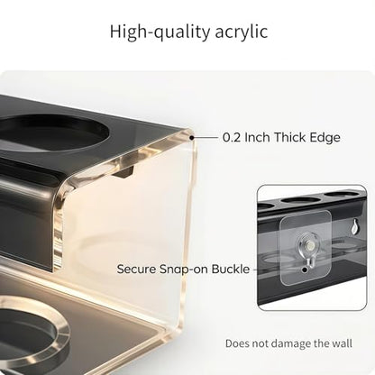 Black 4 Slots Acrylic Electric Toothbrush Holders for Bathrooms | Tooth brush and Toothpaste Holder,Countertop use or Wall Mounted, small bathroom counter organizer,toothbrush stand - size: 4 slot