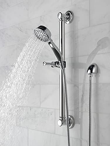 Delta Faucet 9-Spray Slide Bar Hand Held Shower with Hose, Chrome Handheld Shower Head, Slide Bar Hand Shower, Handheld Shower, Detachable Shower Head, Chrome 51900 - color: Chrome