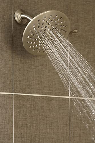 Moen Velocity Brushed Nickel Two-Function Rainshower 8-Inch Shower Head with Immersion Technology for a High-Pressure Rinse, S6320BN - color: Brushed Nickel, style: Basic