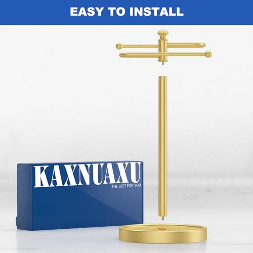 Hand Towel Holder, 304 Stainless Steel Heavy Duty S Shape Hand Towel Stand Free Standing Towel Bar for Bathroom Kitchen Countertop - color: Gold