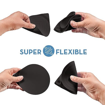 Drain Hair Catcher & Stopper Combo – Tub ShowerRing + StopRing Set for Bathtub & Sink | Stainless Steel Strainer + Silicone Drain Plug | Clog-Free, Universal Fit (Black, 2 Pack) - color: Black