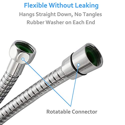 Angle Simple Flexible Shower Hose Extra Long, 118 Inches, 1/2" IPS, Chrome | Stainless Steel, Handheld Shower Head Extension Hose Replacement for Dog Bathing, Bathroom Washing, No Tangles - color: Chrome, size: 118 Inch