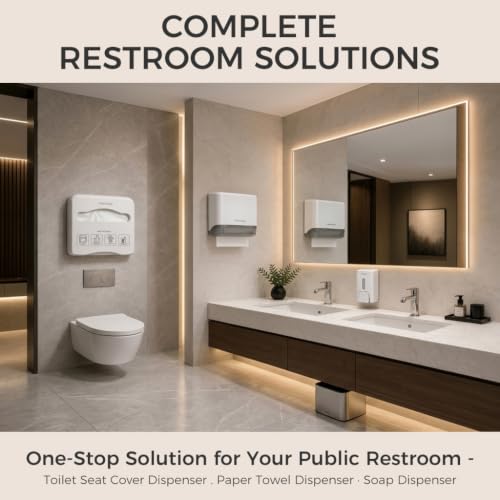 interhasa! Commercial Hand Soap Dispenser Wall Mount | Dual-Lock Design, ABS Liquid & Gel Hand Sanitizer Dispenser for Bathroom & Commercial Restaurant, 28oz/800ml - color: White