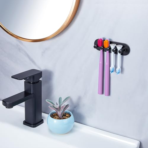 Electric Toothbrush Head Holder, Toothbrush Holders Wall Mounted, Adhesive Tooth Brush Head Holder Organiser, Electric Toothbrushs Holder, Shower Tooth Brushing Holder (Black, Large) - color: Black, size: Large