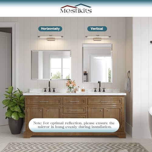 28"x36" Frameless Beveled Bathroom Mirrors for Vanity | Wall Mount Mirror for Bedroom Entryway Living Room Hangs Horizontally or Vertically - size: 36"L x 28"W